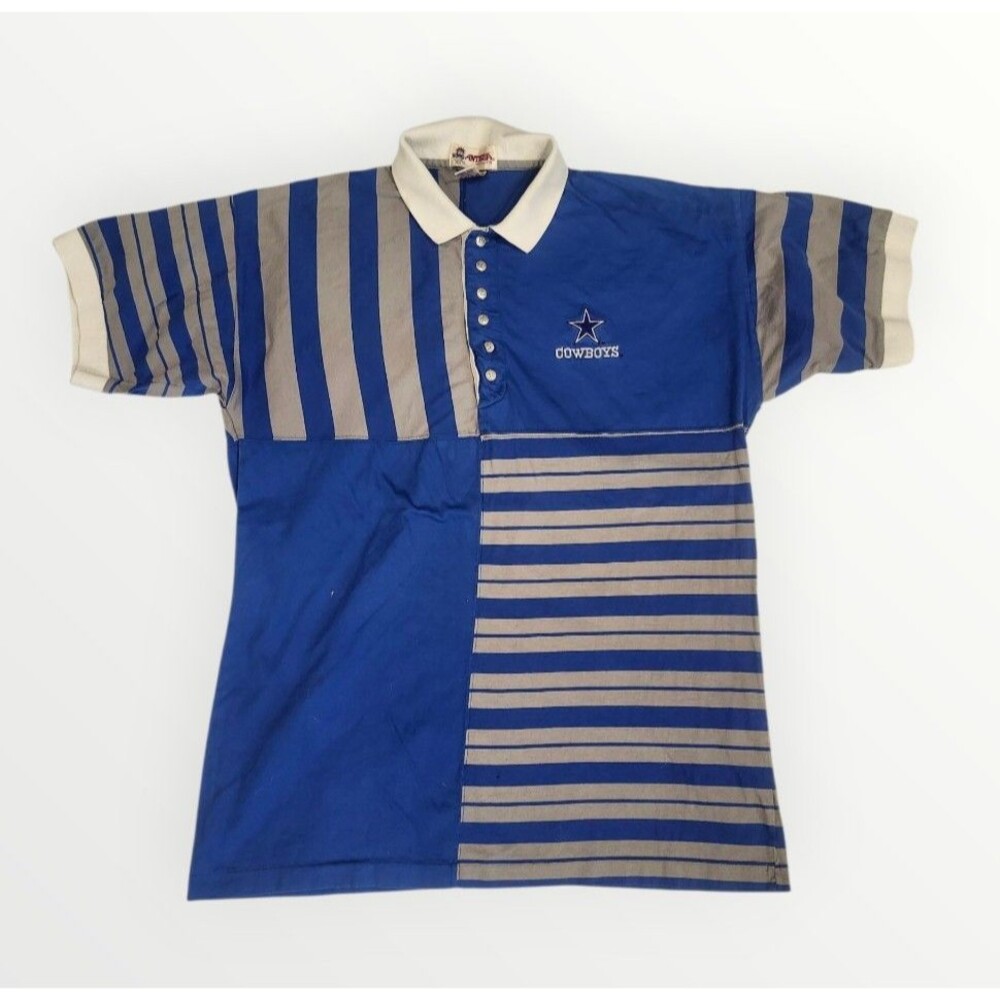 VTG Antigua Dallas Cowboys Collared Polo Shirt Embroidered Men's L 100% Cotton